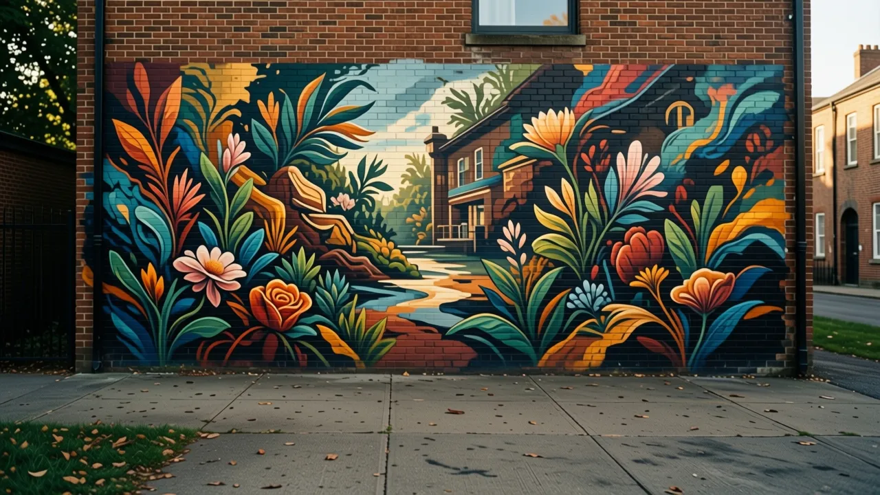 Mural for the Calder Row library freelance illustrator