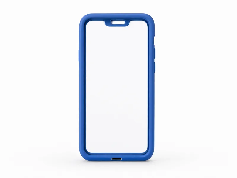 Blue custom phone case, side view