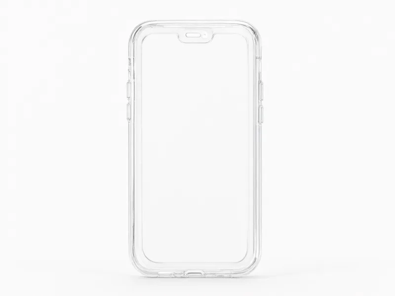 Clear custom phone case, front view